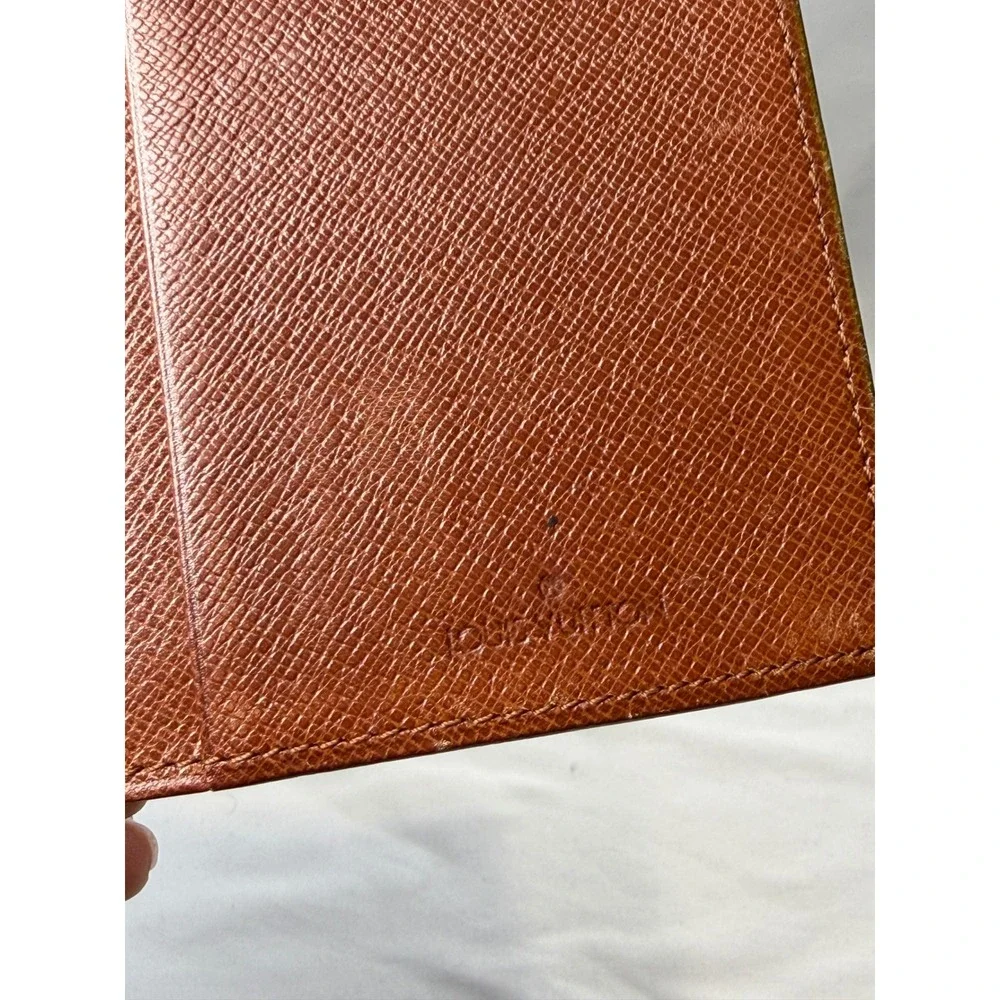 Louis Vuitton Monogram Canvas Long Bifold Wallet Unisex Brown Vintage LV